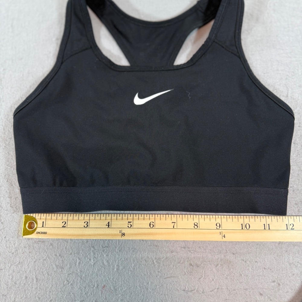 Nike Dri-FIT Black White Swoosh Racerback Sports Bra Womens‎ Small - Picture 3 of 4